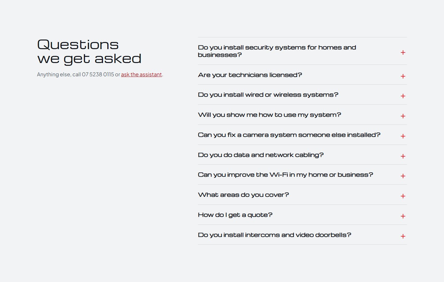 Questions answered before the call
